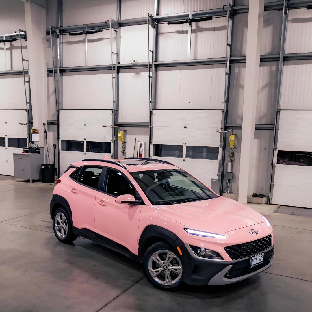 Gloss Crystal Peach Pink Car Vinyl Wrap PET