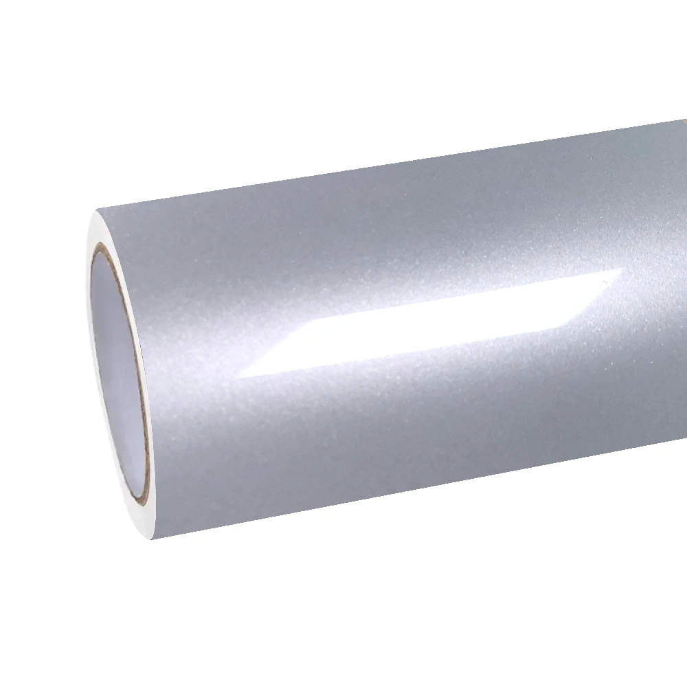 Gloss Metallic Martin Silver Grey Car Vinyl Wrap PET