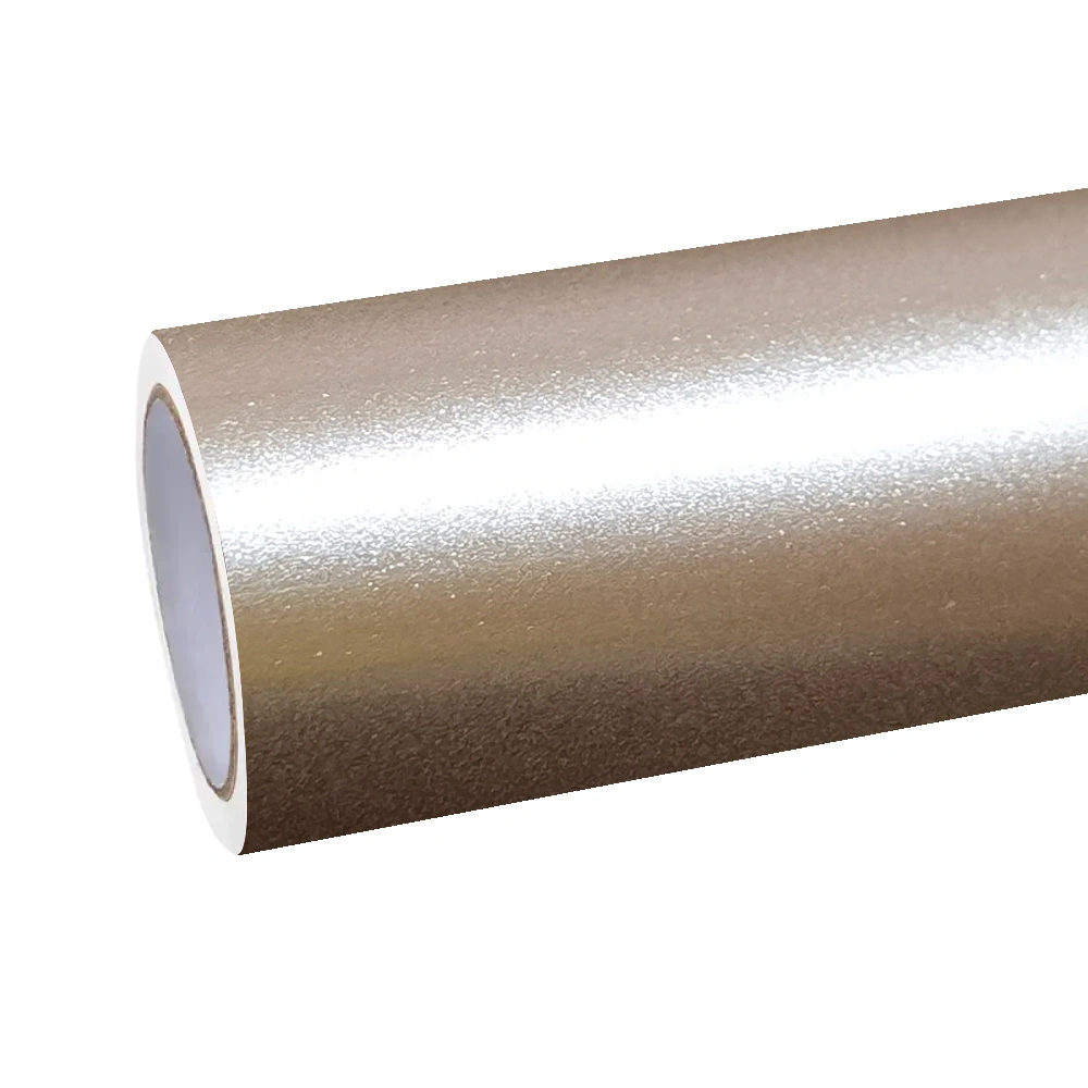 Gloss Metallic Champagne Gold Car Vinyl Wrap PET