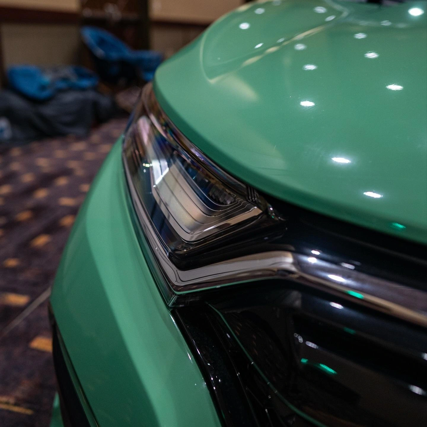 Gloss Weng Green Car Vinyl Wrap PET