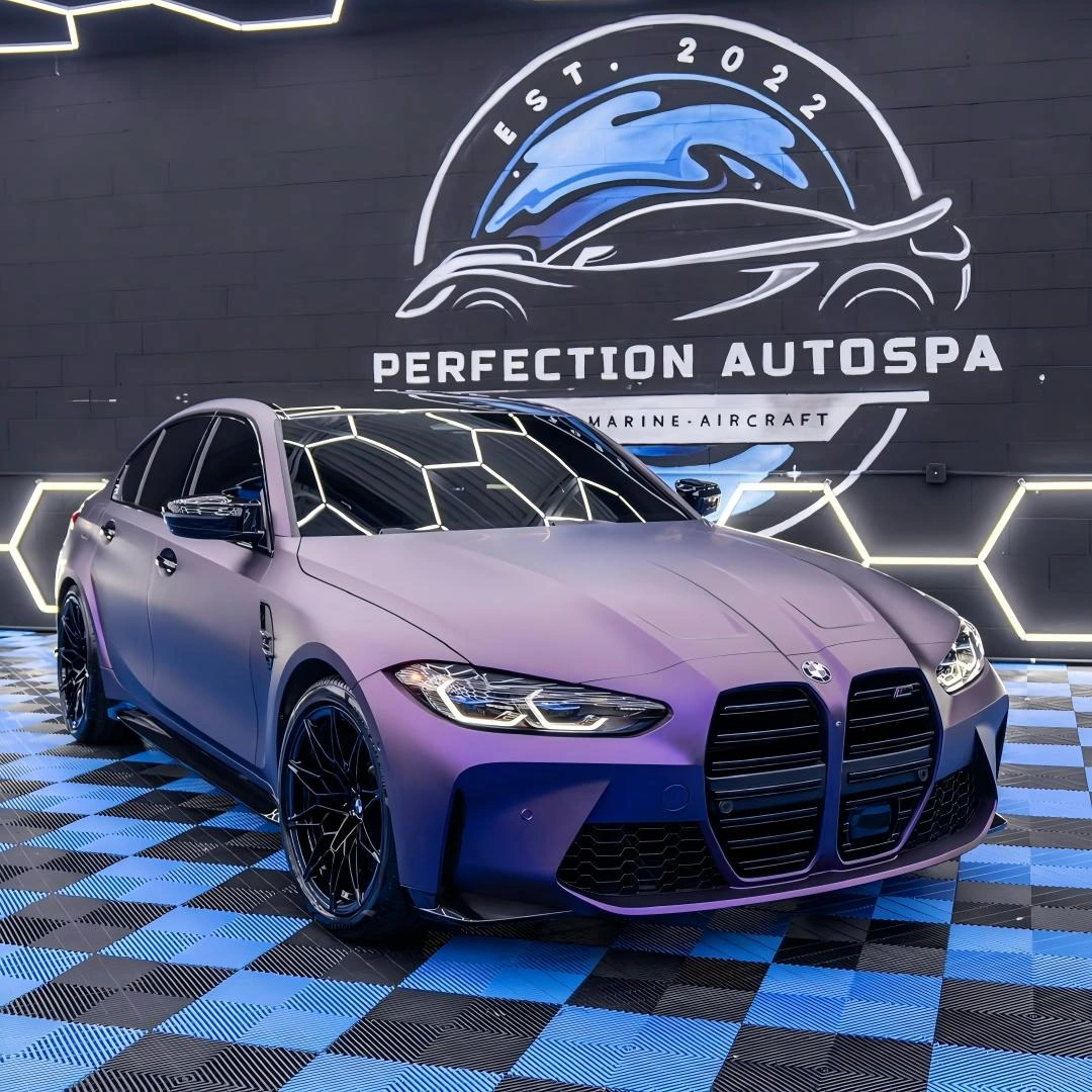 Ultra Matte Metallic Dark Purple Car Vinyl Wrap PET