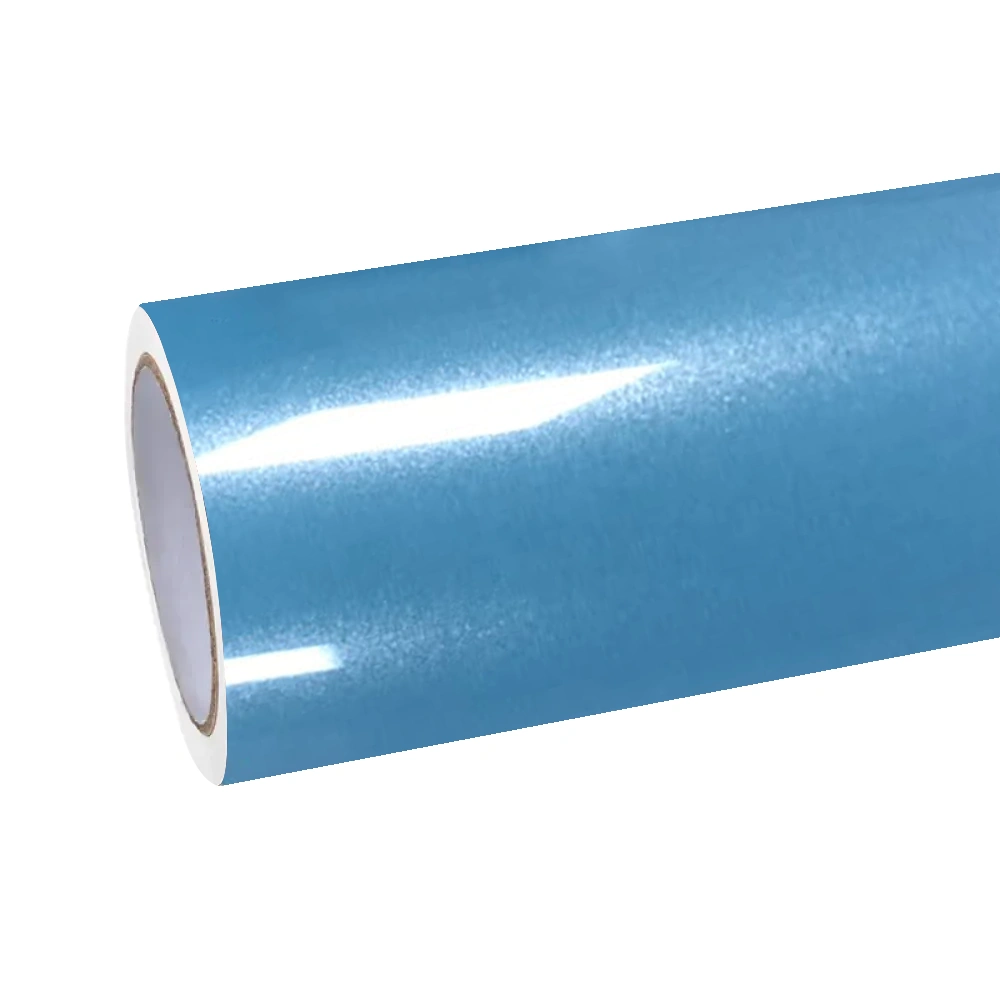 Gloss Metallic Ice Blue Car Vinyl Wrap PET