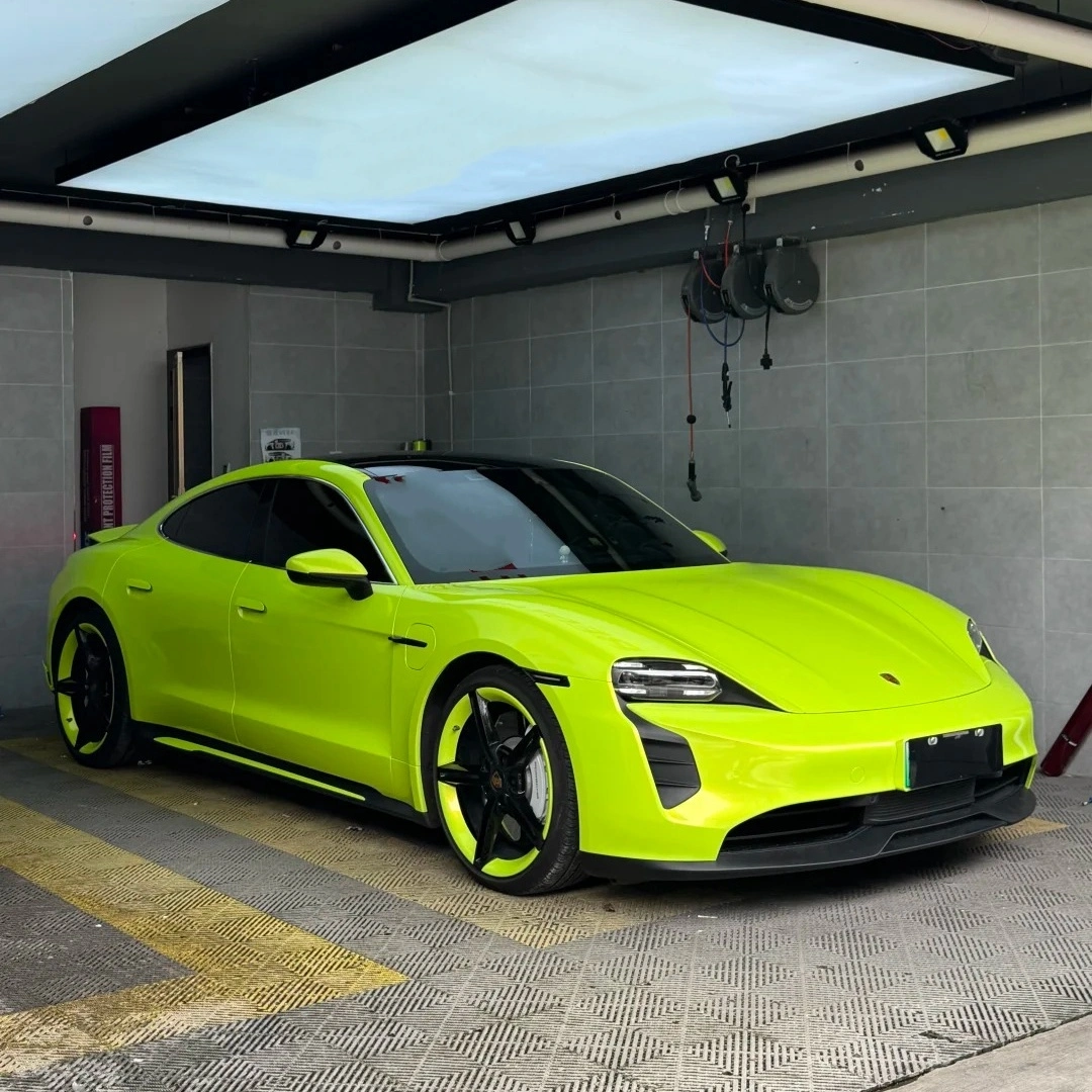 Gloss Liquid Fluorescent Neon Yellow Car Vinyl Wrap PET