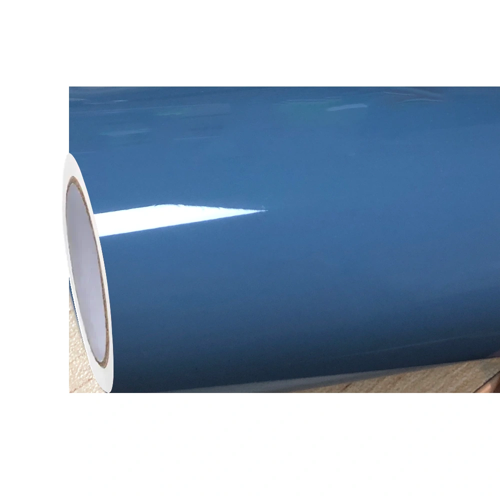 Gloss China Blue Car Vinyl Wrap PET