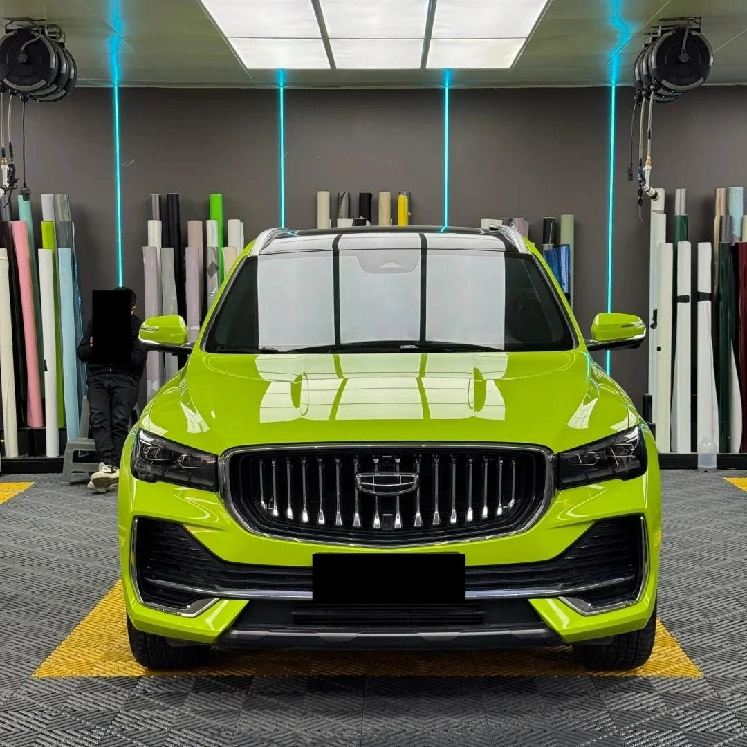 Gloss Chartreuse Green Car Vinyl Wrap PET