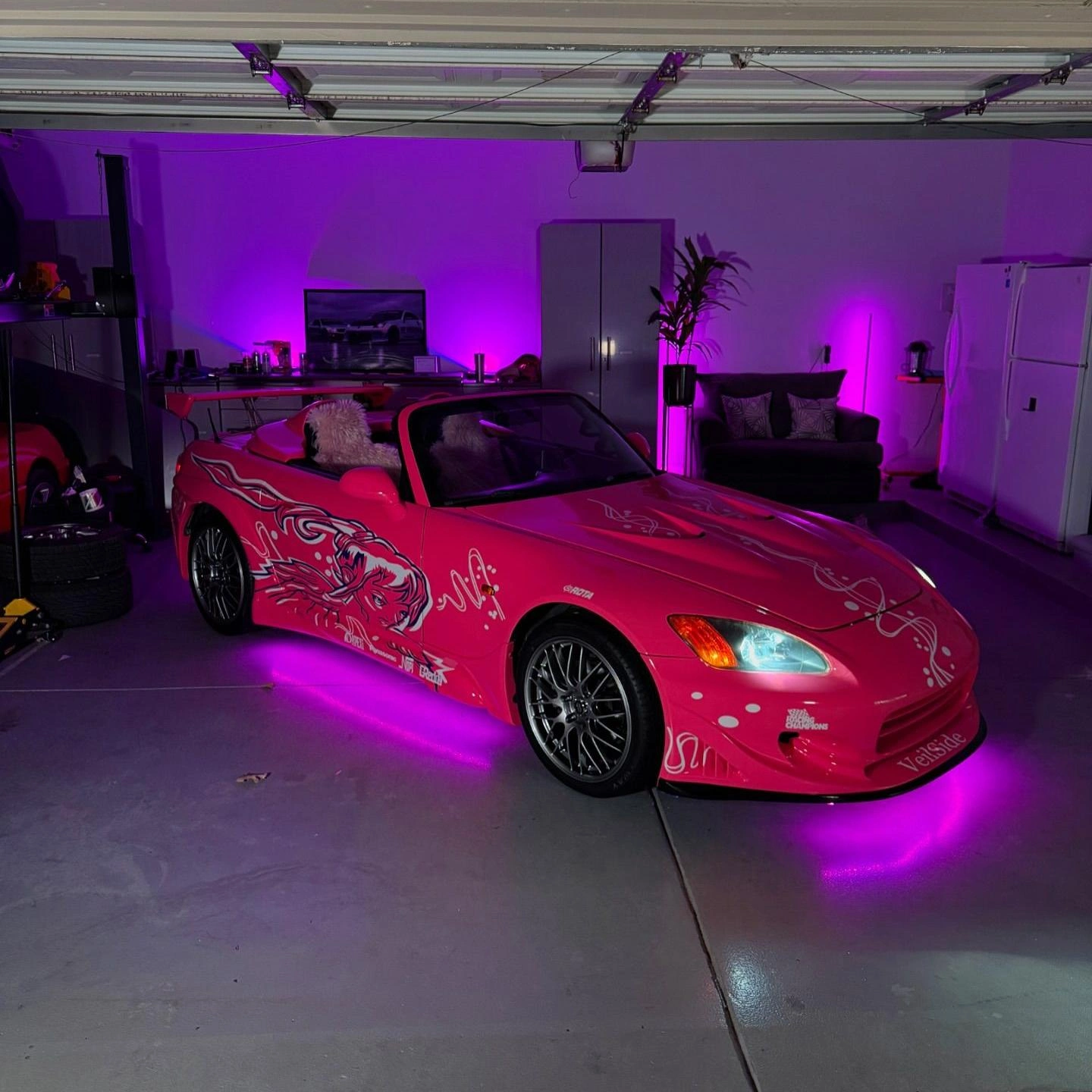 Gloss Princess Pink Car Vinyl Wrap PET