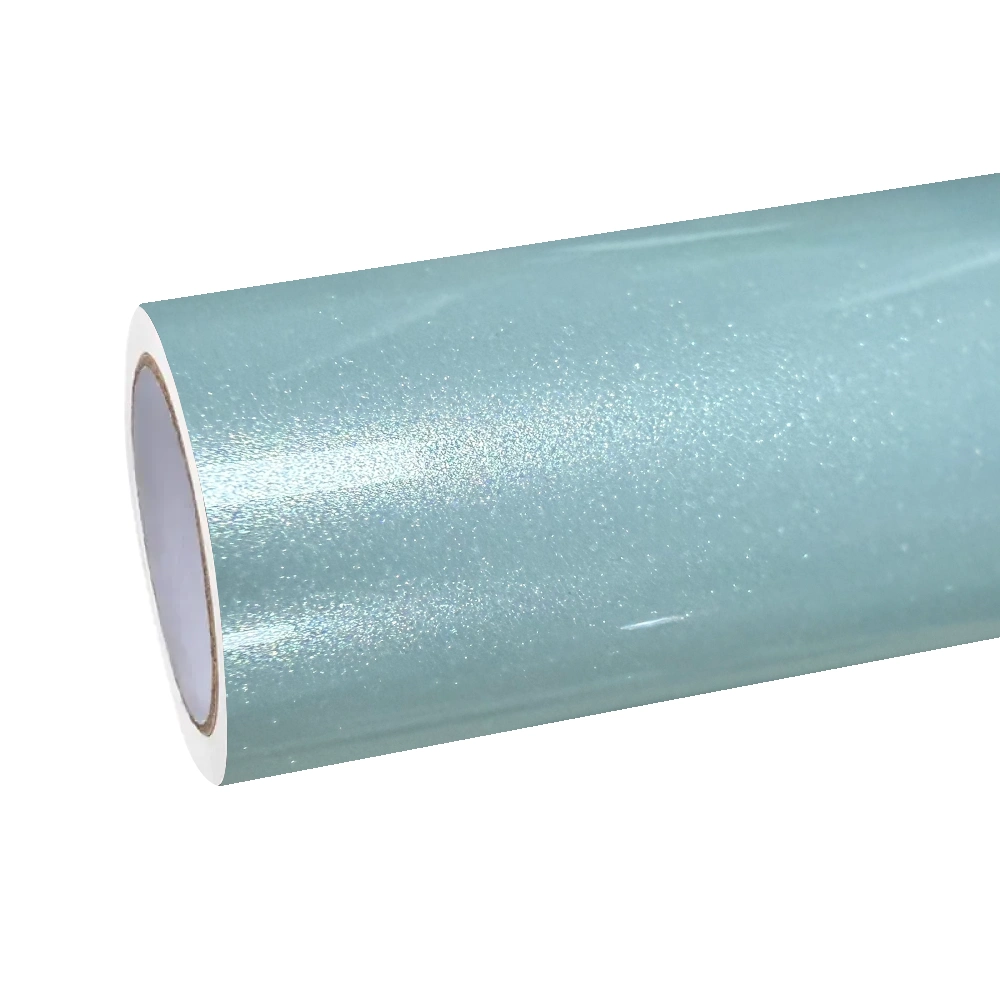 Gloss Metallic Shadow Celadon Green Car Vinyl Wrap PET