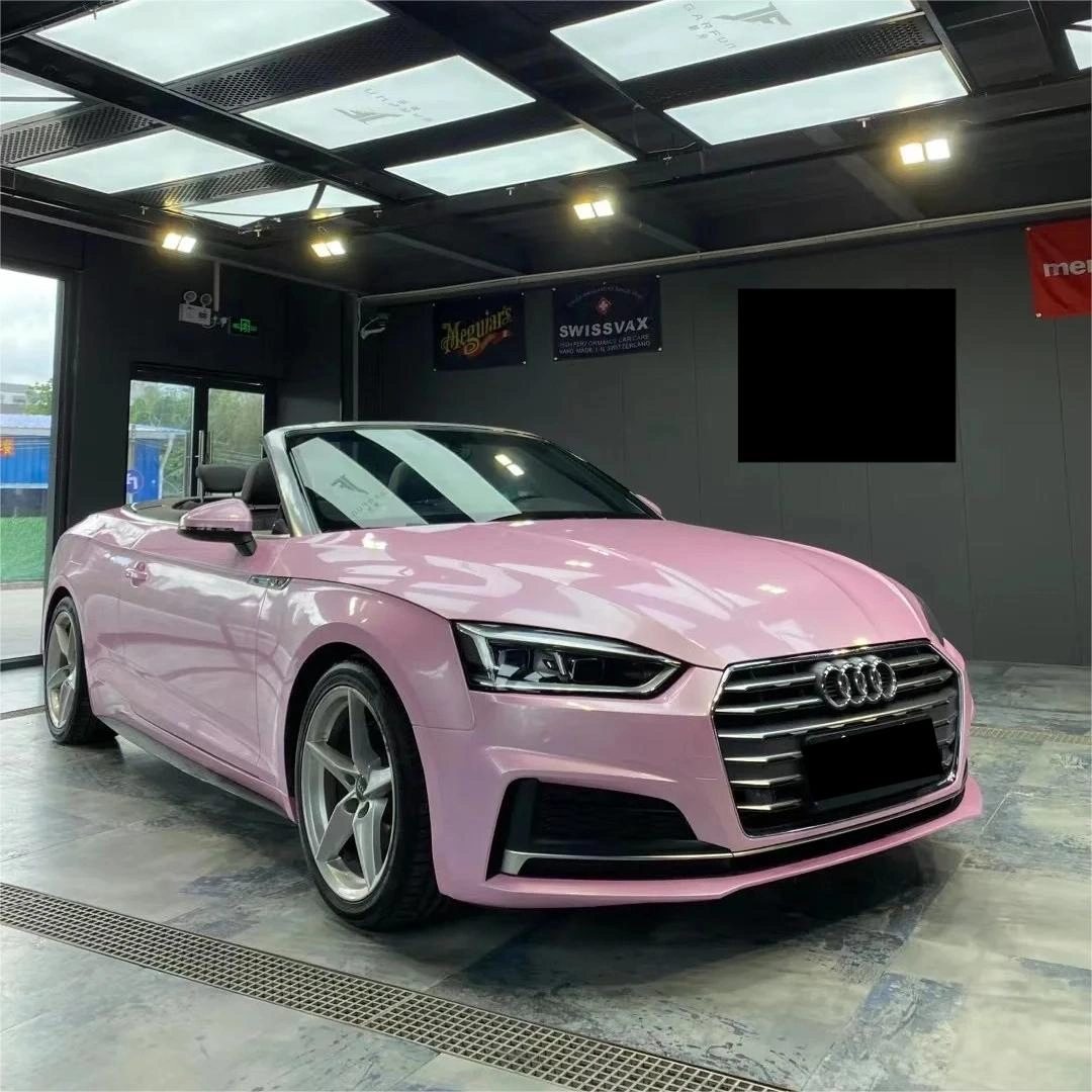 Gloss Metallic Sakura Pink Car Vinyl Wrap PET