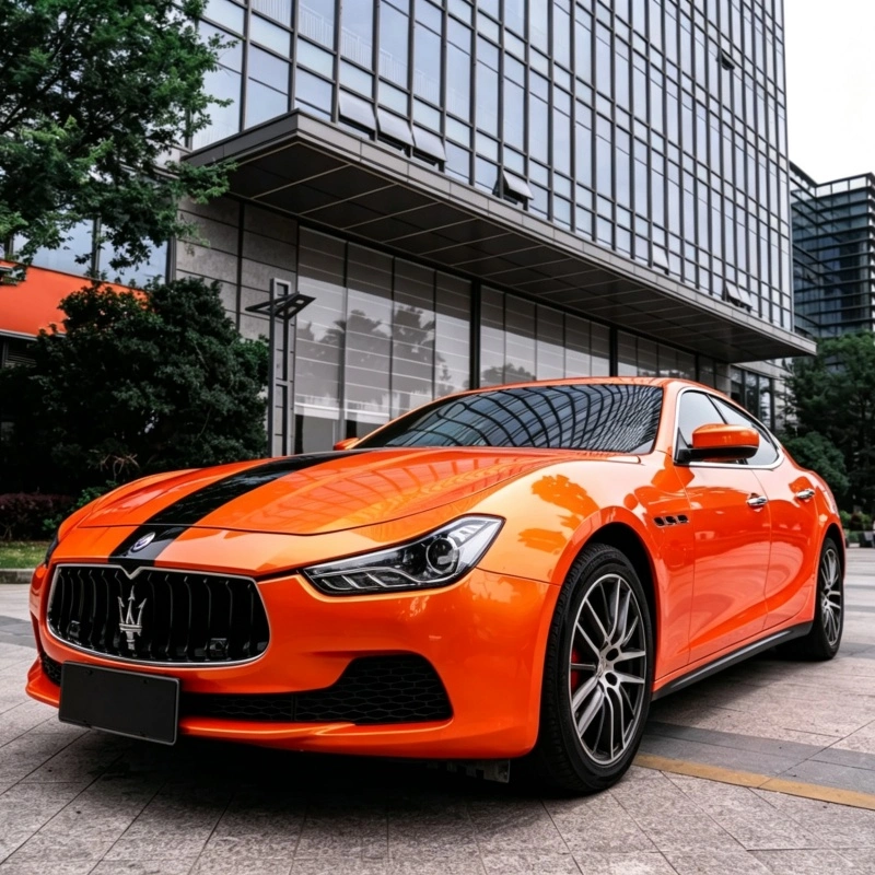 TPU Gloss Metallic Fiery Orange Colored PPF Paint Protection Film | Racing Orange PPF Gloss