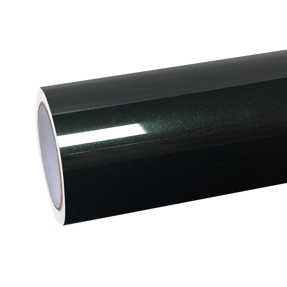 Gloss Metallic Diamond Emerald Green Car Vinyl Wrap PET