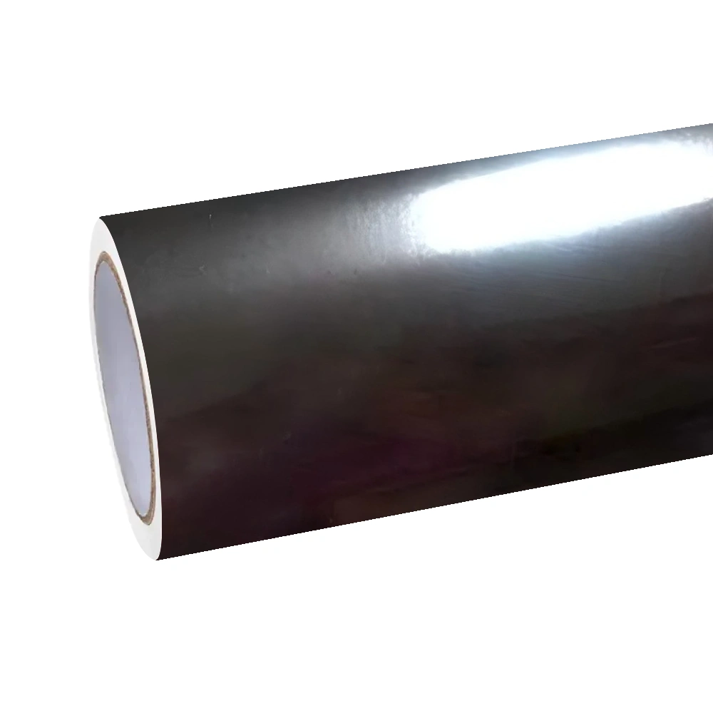 Gloss Chrome Mirror Black Car Vinyl Wrap PET