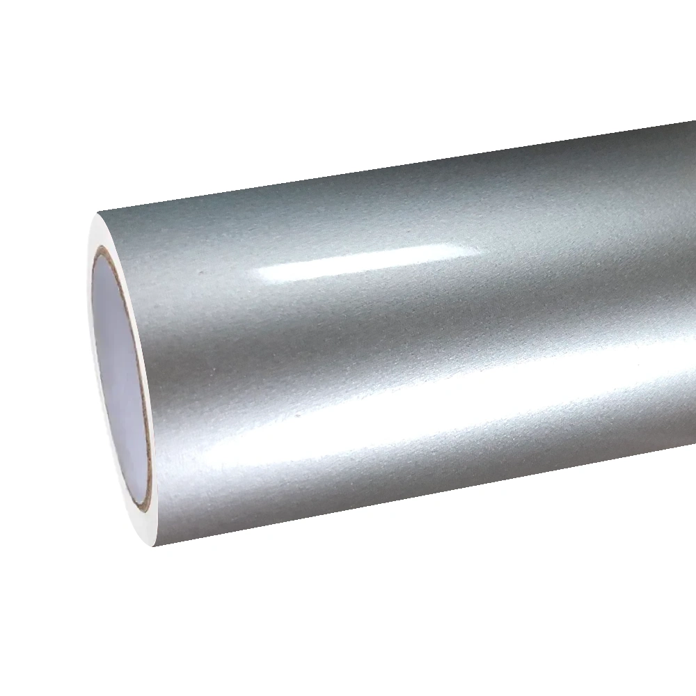 Gloss Metallic Liquid Silver Car Vinyl Wrap PET