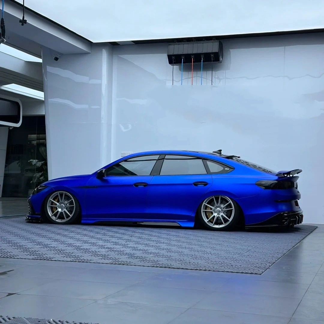 Satin Ceramic Blue Car Vinyl Wrap PET