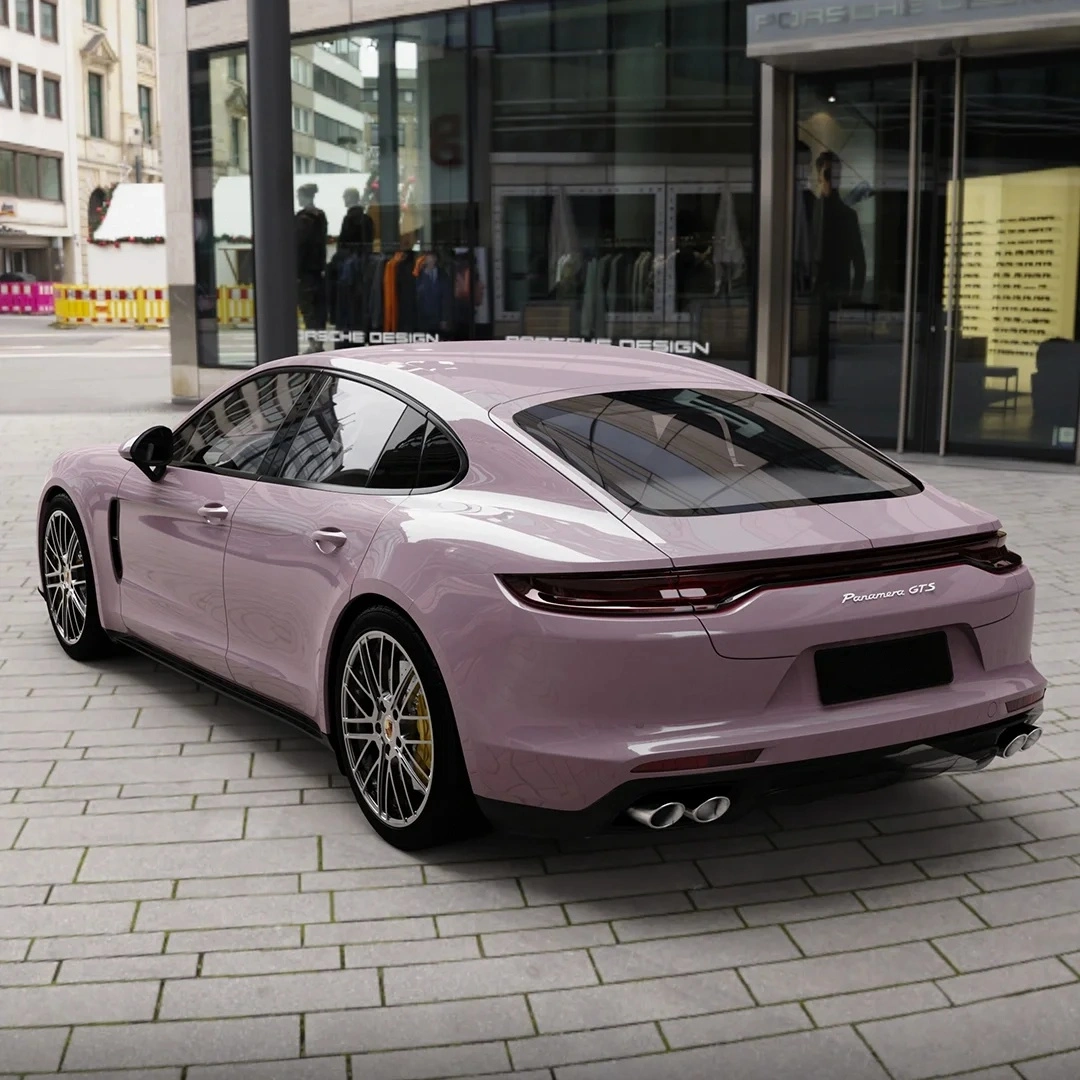 TPU Glossy Rose Latte Pink Colored PPF Paint Protection Film | Oolong Tea Powder Pink