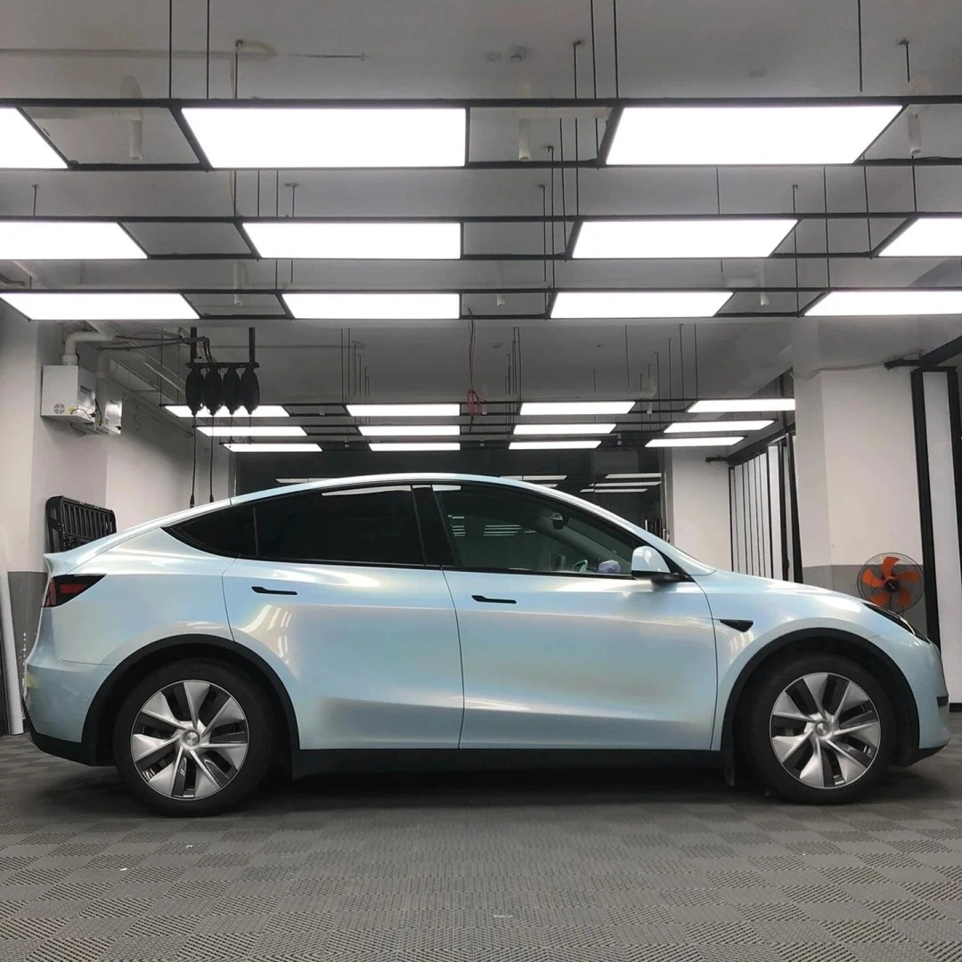 Gloss Metallic Rainbow Laser Ice Blue Car Vinyl Wrap PET