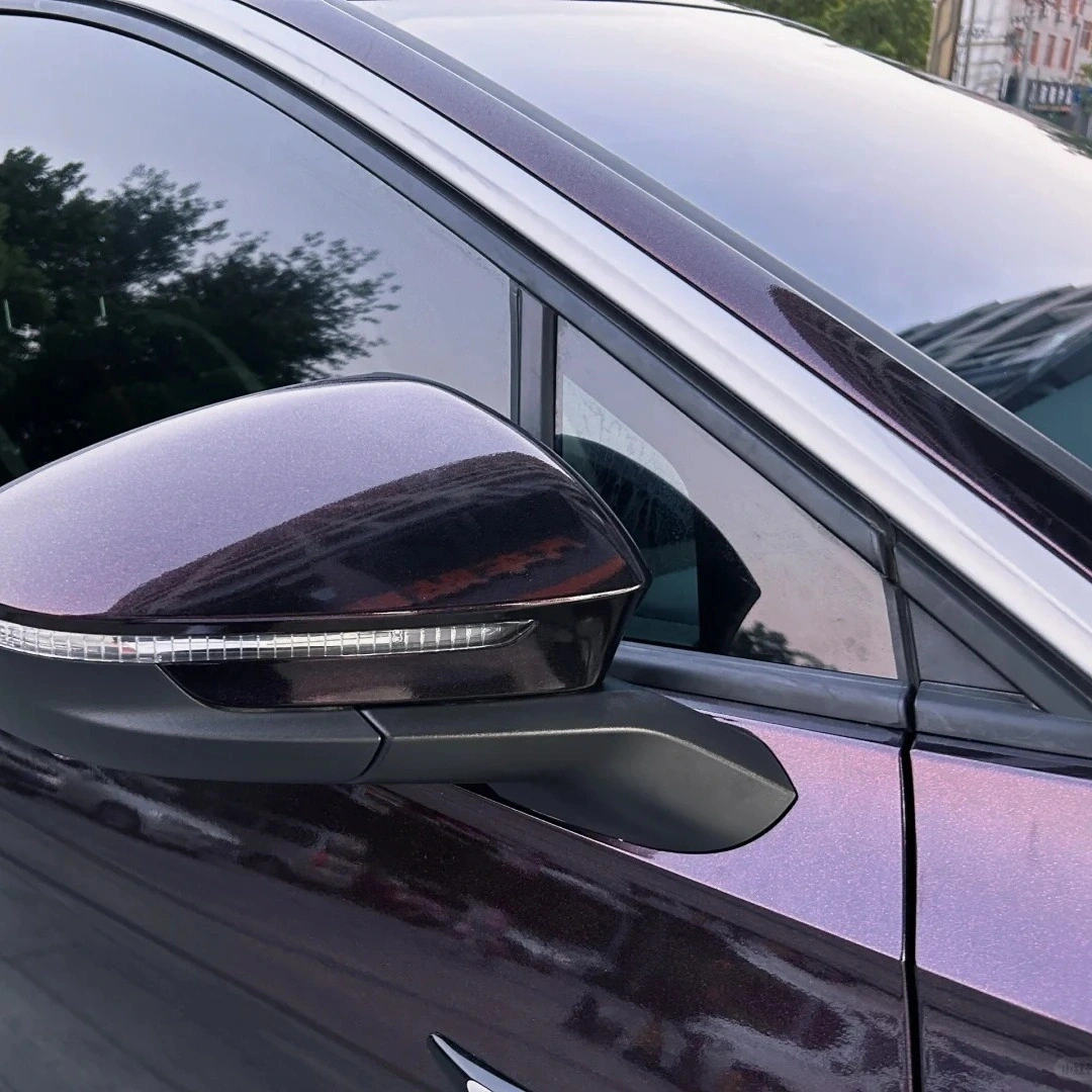 Gloss Glitter Starry Chameleon Black Red Car Vinyl Wrap PET