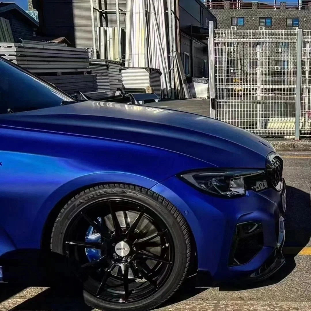 Satin Chrome Klein Blue Car Vinyl Wrap PET