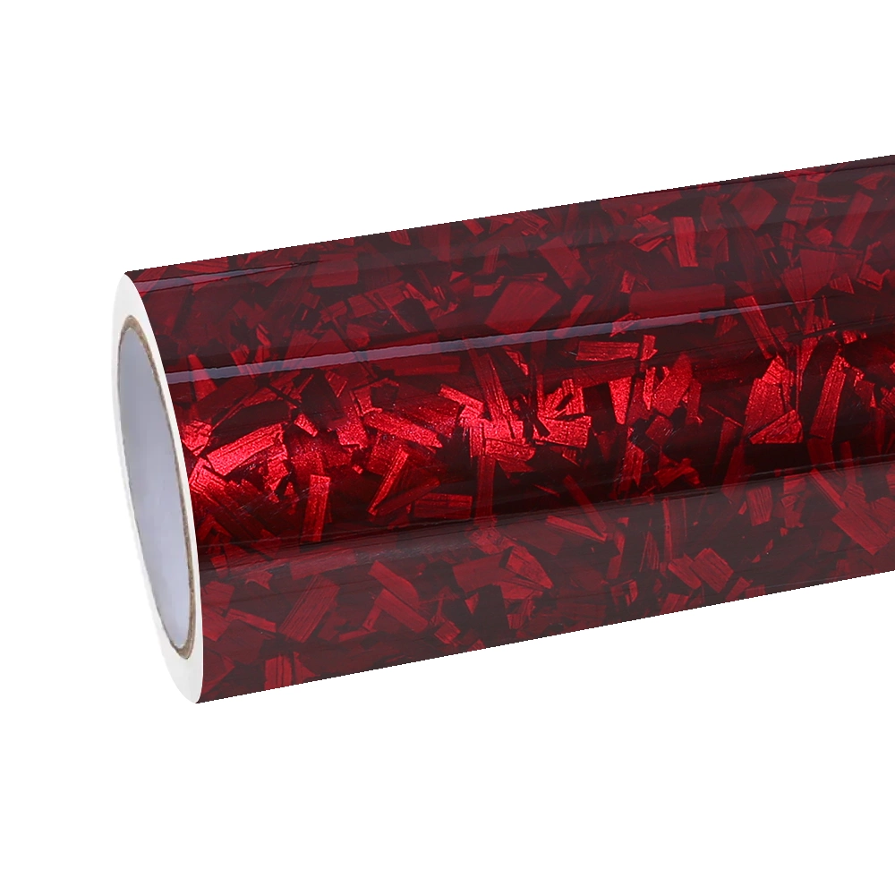 Gloss Red Forged Carbon Car Vinyl Wrap PET