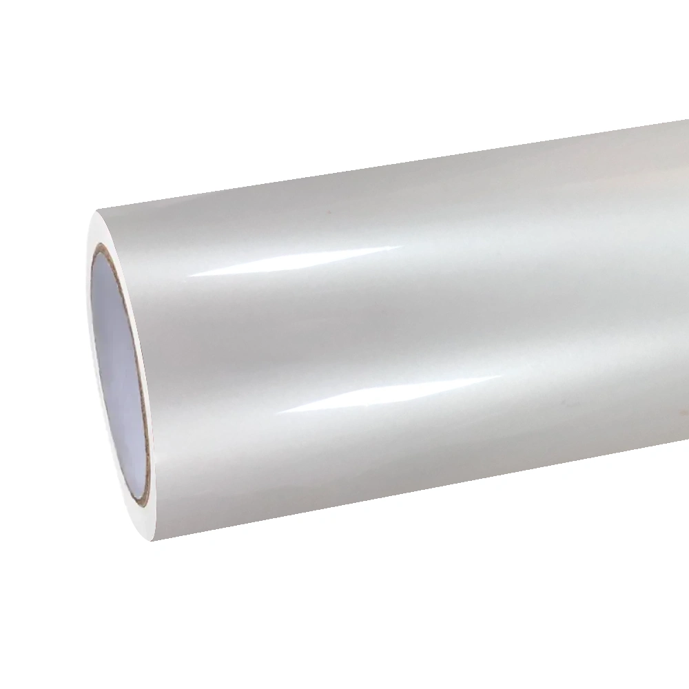 Gloss Crescent White Car Vinyl Wrap PET