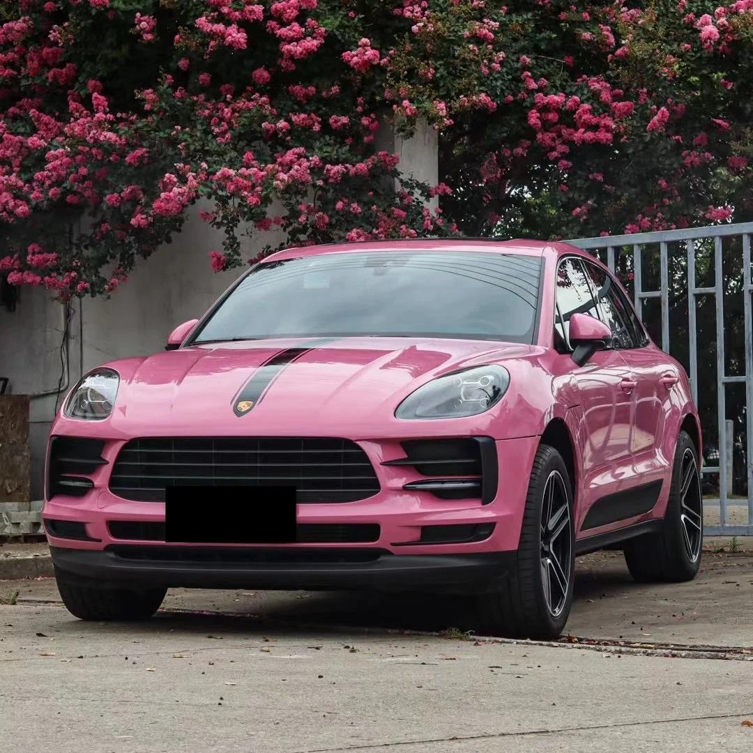 Gloss Tulip Pink Car Vinyl Wrap PET