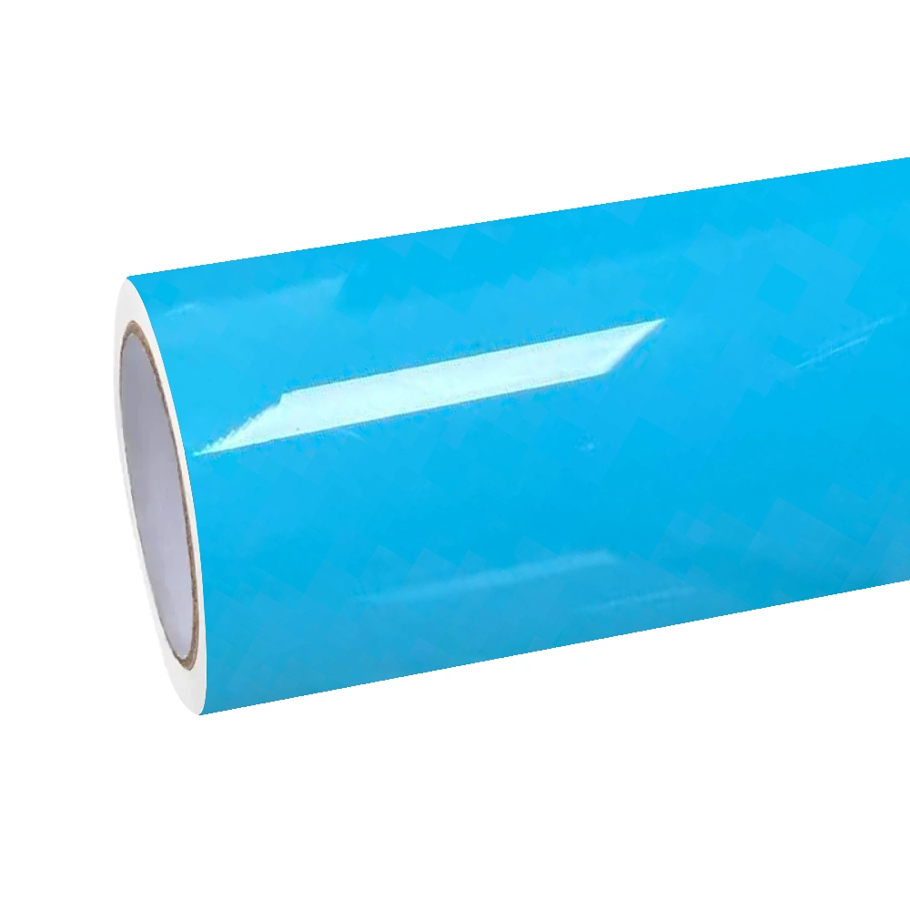Gloss Light Sky Blue Car Vinyl Wrap PET