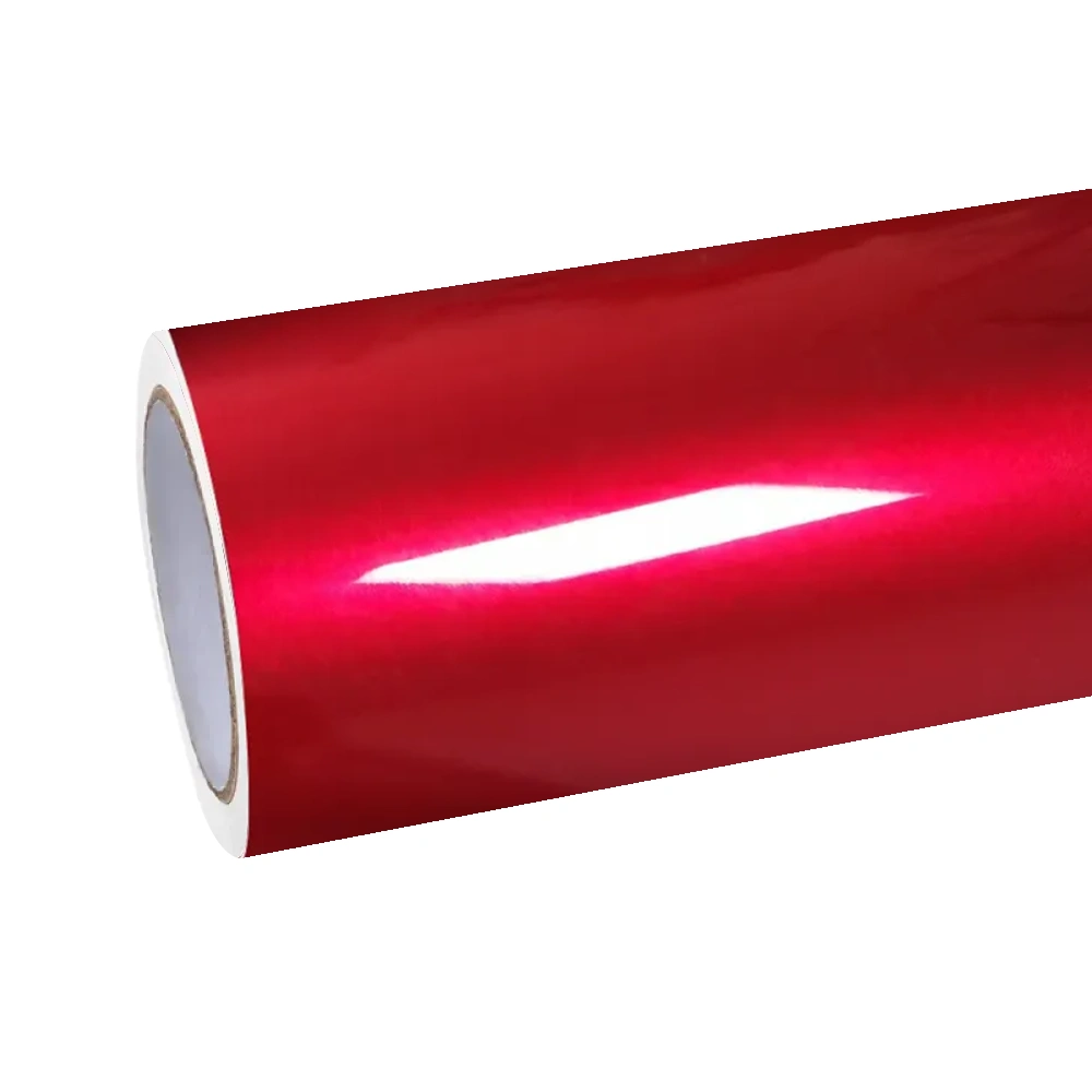 Ultra Glossy Metallic Vampire Red Car Vinyl Wrap PET