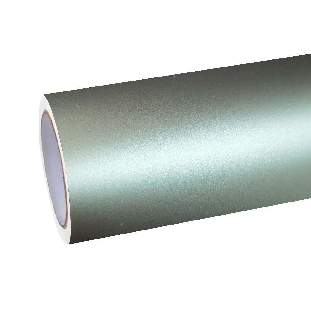 Matte Metallic Green Grey Car Vinyl Wrap PET
