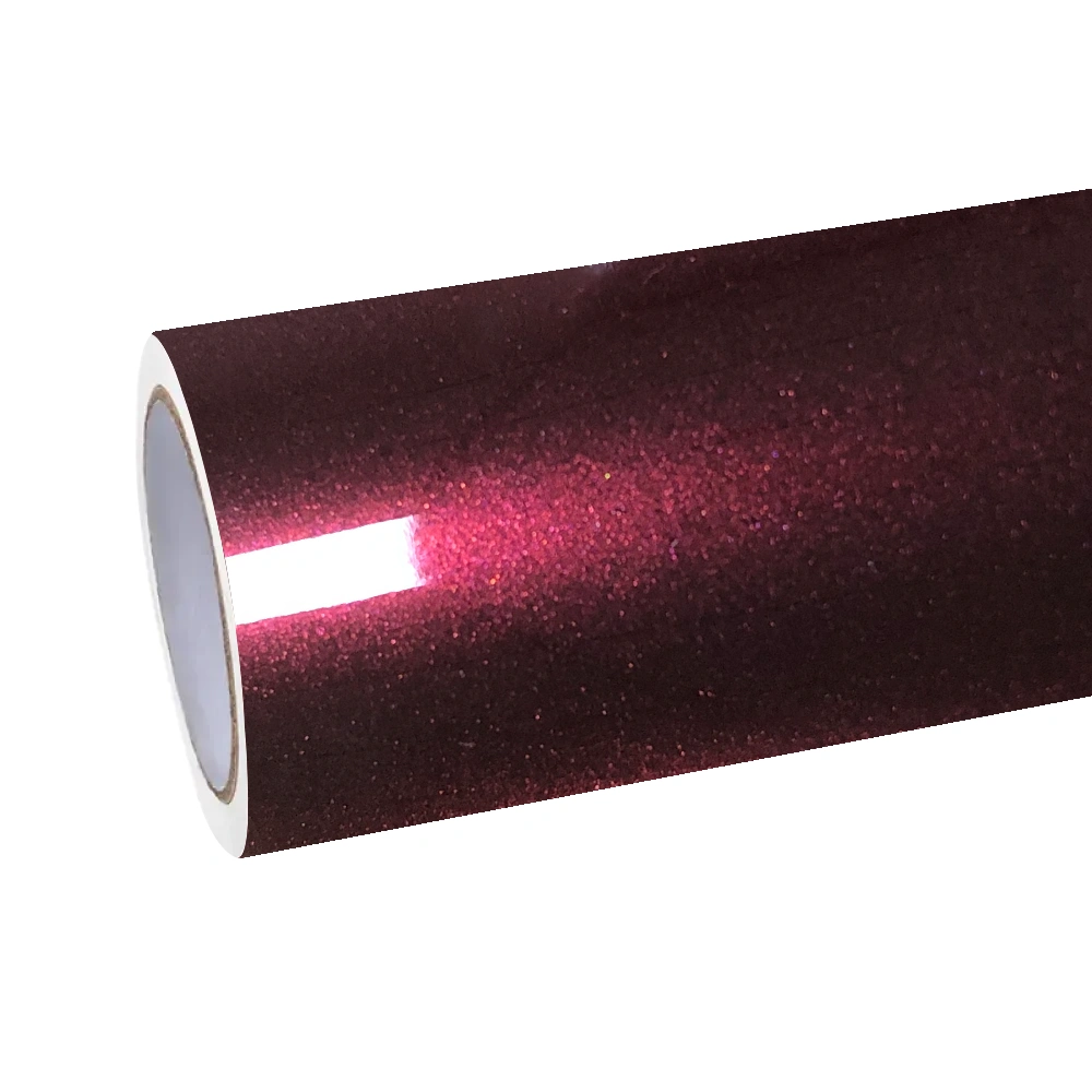Gloss Metallic Plum Red Car Vinyl Wrap PET