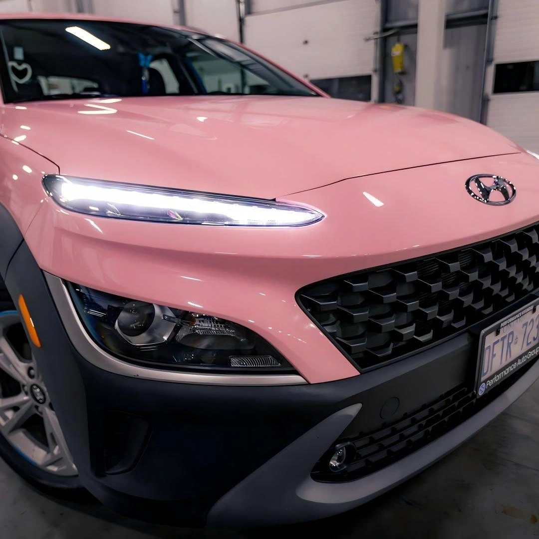 Gloss Crystal Peach Pink Car Vinyl Wrap PET