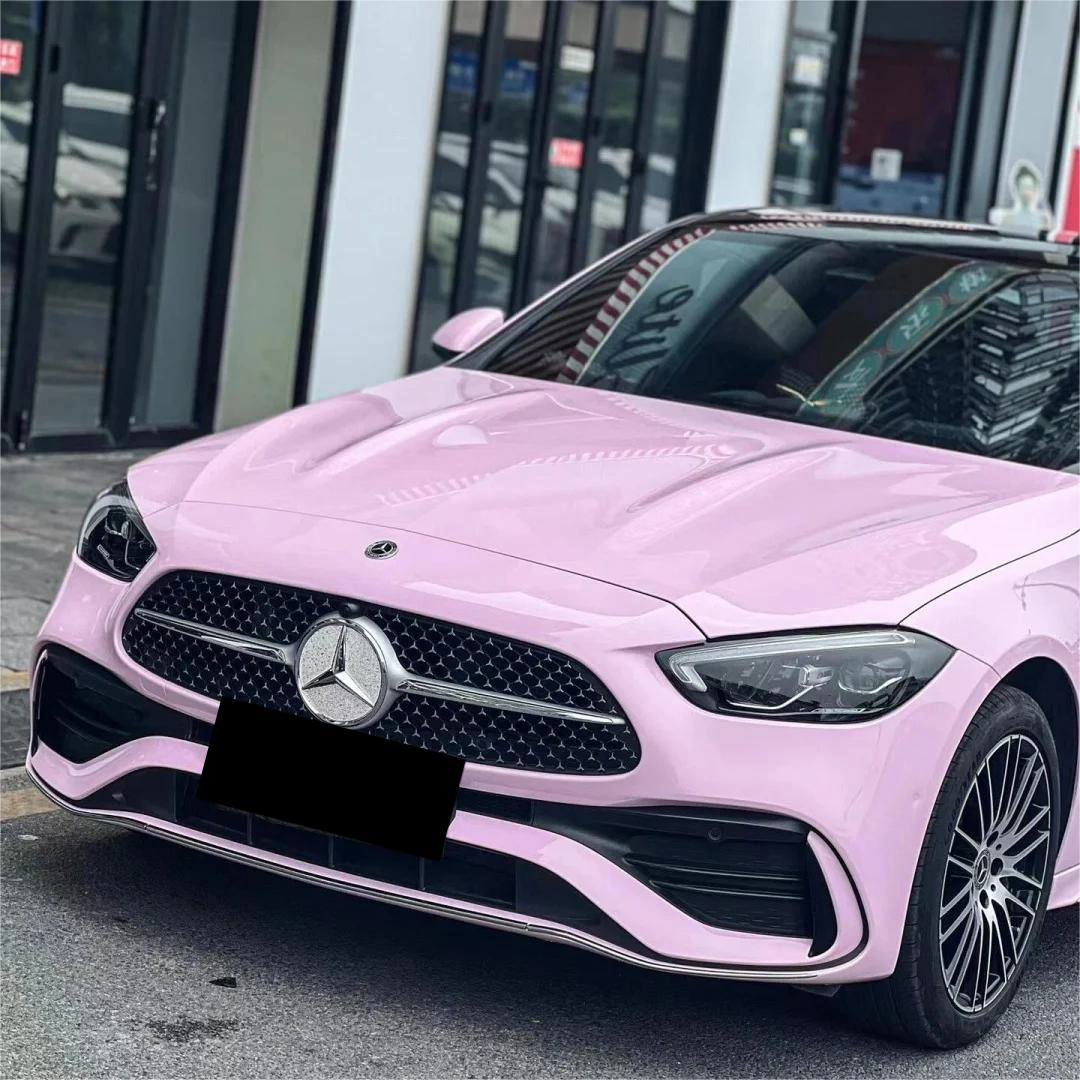 Gloss Millennial Pink Car Vinyl Wrap PET