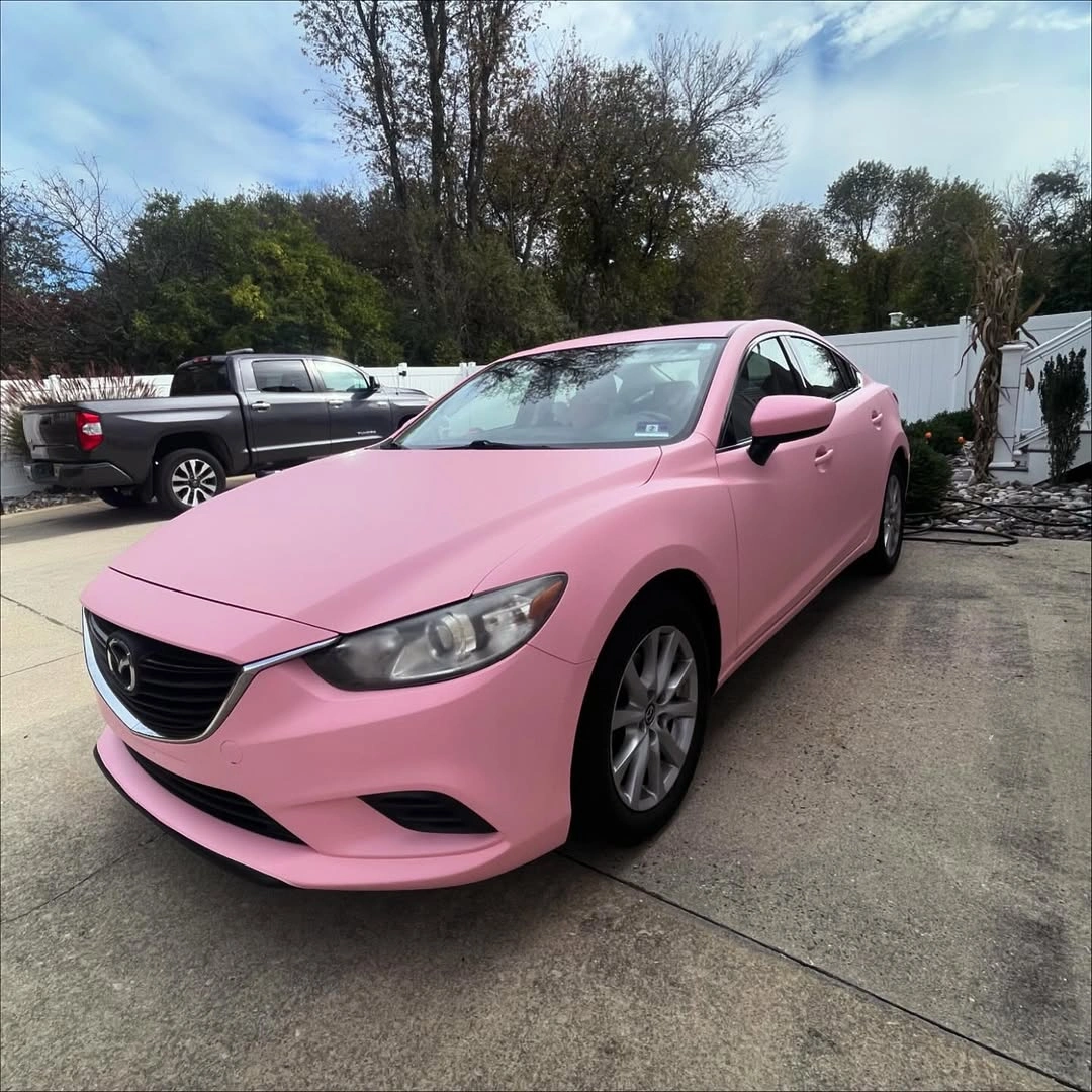Matte Ultimate Flat Rose Pink Car Vinyl Wrap| Matte Baby Pink Wrap PET