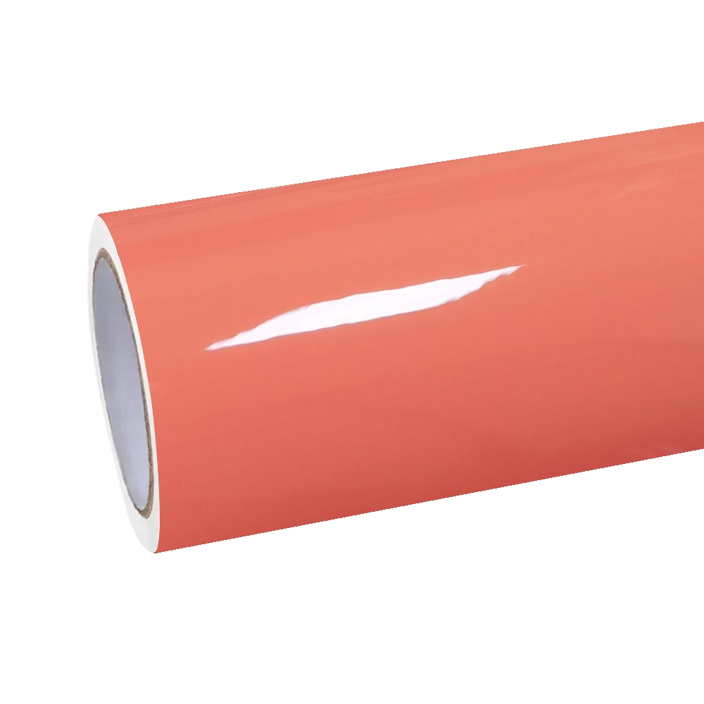 Gloss Coral Orange Car Vinyl Wrap PET