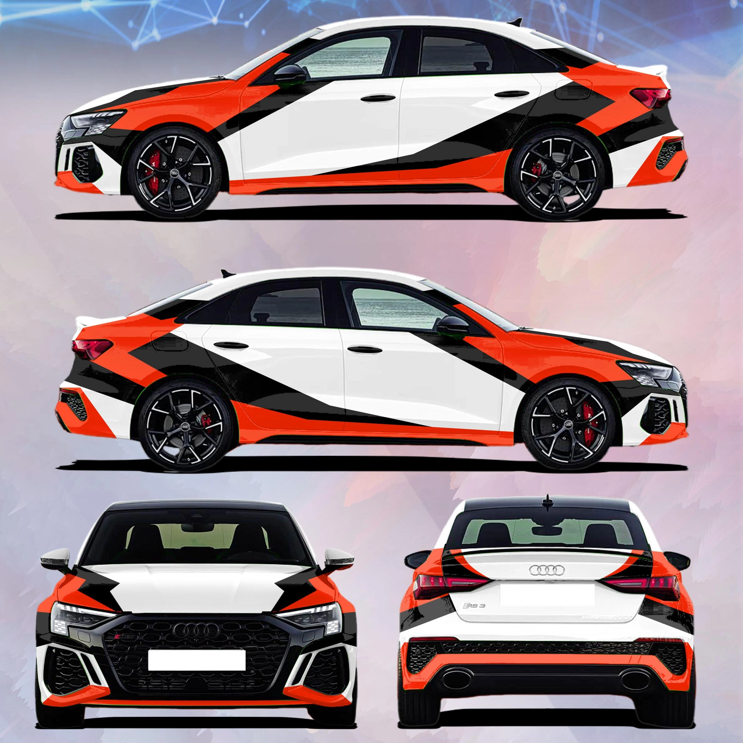 Irregular Panel Multicolor Personalised Custom Car Wrap