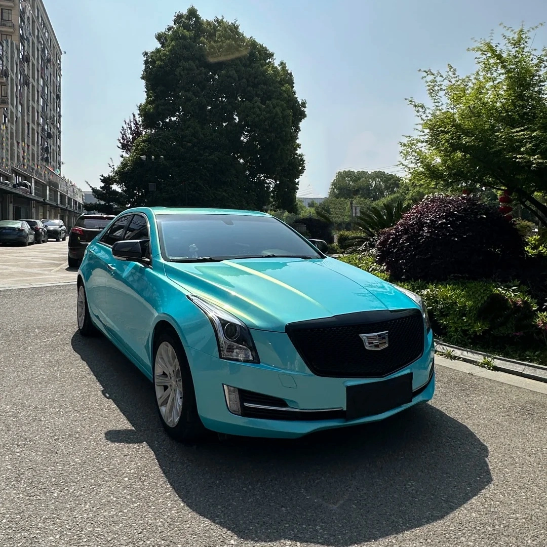 TPU Gloss Metallic Neon Ice Blue Colored PPF Paint Protection Film | Magic Gold Blue