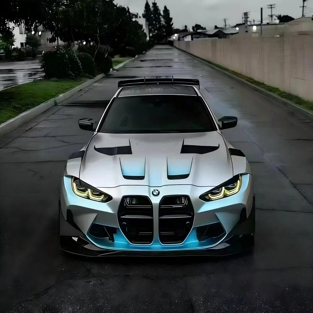 Matte Metallic Chameleon Silver Blue Car Vinyl Wrap PET